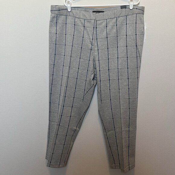 Amanda + Chelsea Pants - Amanda +Chelsea Women Alex Pant Modern Fit Straight Ankle Size 20W Stretch Plaid
